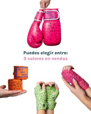 pack fitboxing principiantes guantes y vendas gladiatrix