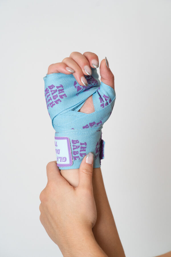 gladiatrix boxing handwraps in blue and purple